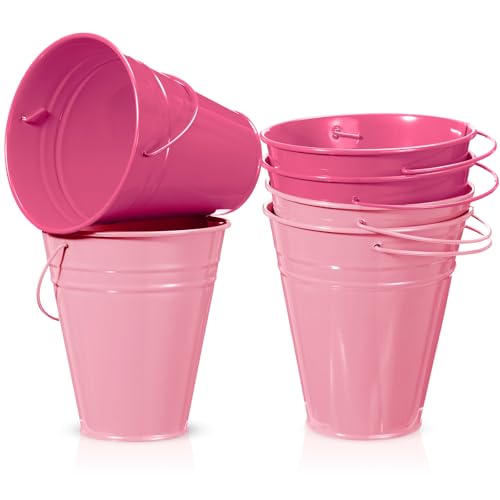 Sadnyy 6 Pack Metal Galvanized Bucket with Handle 5