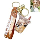 JFangZHZH Llavero de Bubble Tea,Llavero de Taza de té,Charm de Bubble Tea,Accesorio Kawaii de té,Dije Kawaii de té con Leche Accesorio de té Bonito para Bolsos,Llaves,Colgantes de Bricolaje