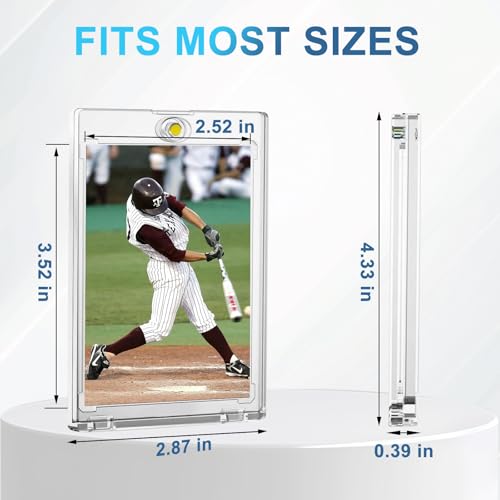 ToBeAce 130pt Magnetic Card Holders, 15ct One Card Touch Holder for Trading Cards, Baseball Card Protectors Hard Plastic, Magnetic Thick Card Display Case for Sports Cards, Game Cards