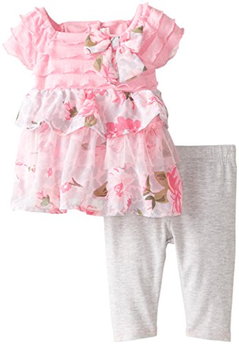 Youngland Baby Girls' Layered Ruffle Dress and Knit Legging Set