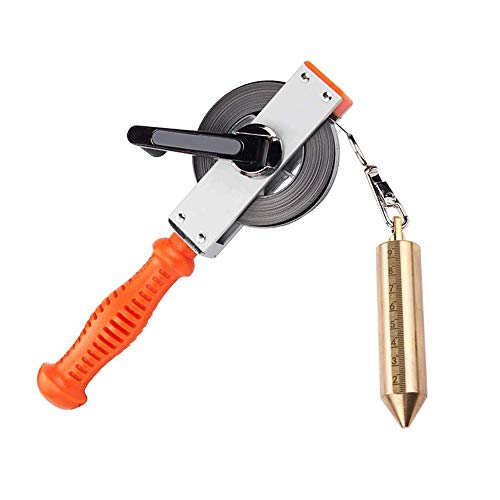 10M 33Ft Oil Tank Gauging Tapes Explosion-Proof Stainless Steel Oil Gauging Tape with Brass Plumb Bob