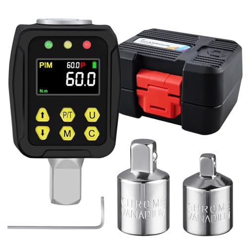 Uharbour Digital Torque Adapter 1/2 Inch 3-60 Nm, Torque Wrench Digital with LCD Display, PEAK/TRACK Mode