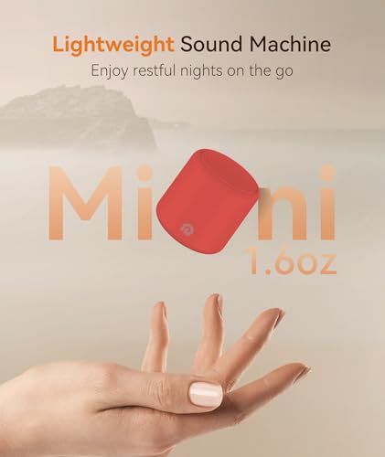 Image of Dreamegg Travel White Noise Machine - Portable for Baby Adults, 16 Nature Sounds, Timer, Sleeping Gift, Red