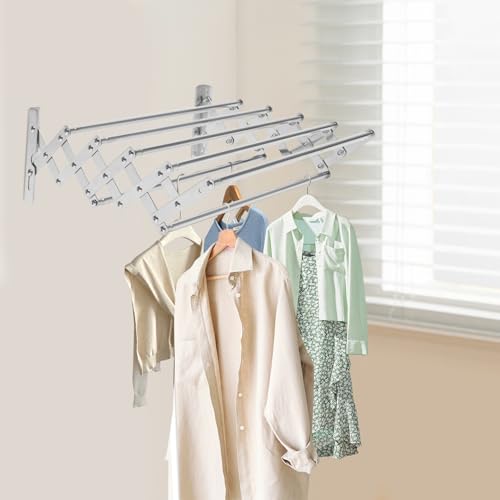 Séchoir à linge mural robuste 7 barres extensible pliable 40kg - 6
