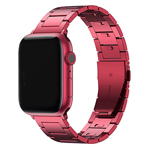 STARGOGO Upgraded No Tools Needed Stainless Steel Link Bracelet Compatible with Apple Watch Band 49/45/44/42mm 41/40/38mm, Quick Release Adjustable Business Solid Metal Watch Strap for iWatch Band Series 8/7/6/5/4/3/2/1/SE/Ultra Men and Women Electro