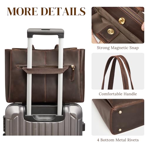Bolso Tote de Cuero Genuino para Mujer Grande miniatura 5
