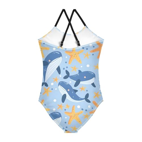 Starfish Whale Girls One Piece Swimsuits Summer Quick Dry Beach Bathing Suit2
