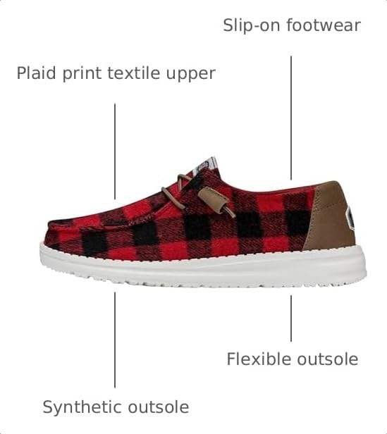 Image of HEYDUDE Wendy Buffalo Plaid | Women's Shoes | Women's Slip-on Loafers | Comfortable & Light-Weight