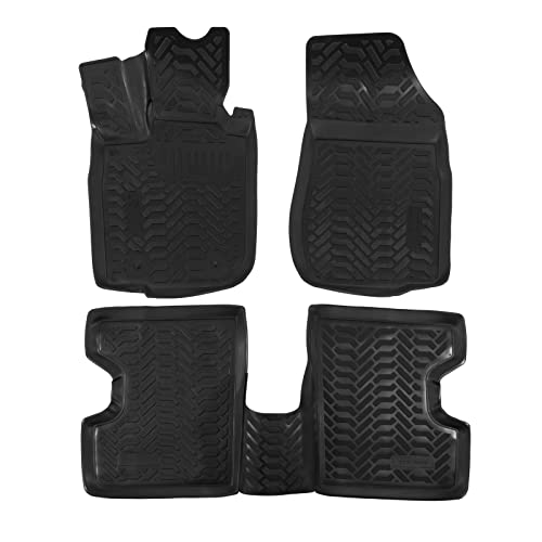 J&J AUTOMOTIVE 3D Tapis de Sol en Caoutchouc sur Mesure pour Dacia Logan 2013-2020, Premium, Bord Haut, Noir, Antidérapant, Toutes Saisons