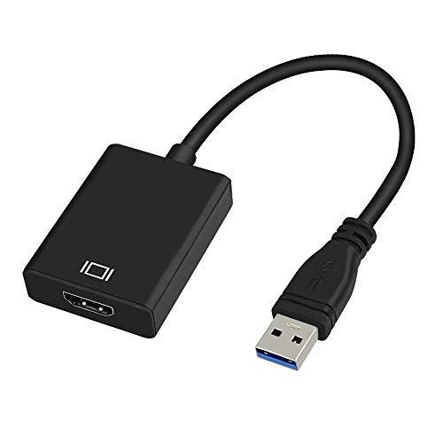 USB to HDMI Adapter 1080P HD Video Cable Converter, USB 3.0 to HDMI for PC to Multiple Monitors, Only Support Windows XP/10/8.1/8/7 (Not Support Mac OS, Linux, Vista, Chrome)