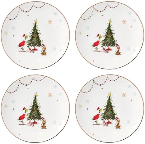 Lenox 895052 Merry Grinchmas Dinner Plates, Set Of 4, Green, 10.7...