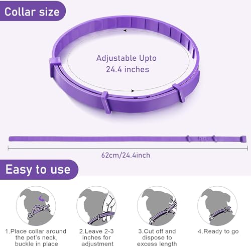 XoeLLe Beruhigungshalsband für Hunde, 2 Pack Verstellbares Calming Collar for Dogs, Beruhigungsmittel Halsband 60 Tage Schutz, Angst Stress Pheromon-Beschwichtigungshalsband für Große, Mittlere Hunde