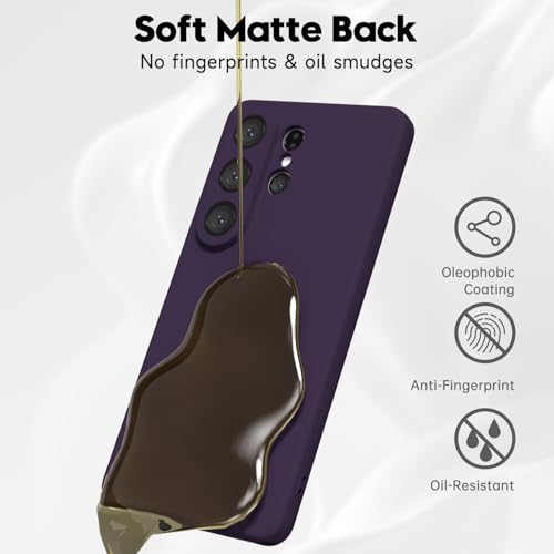 Image of DIZORO Microfiber Candy Case Compatible with Samsung S26 Ultra 5g Smooth Touch Cushion Liquid Soft Silicone Gel Rubber Phone Cases Non-Slip Full Body Protective Shockproof Back Cover (Deep Purple)