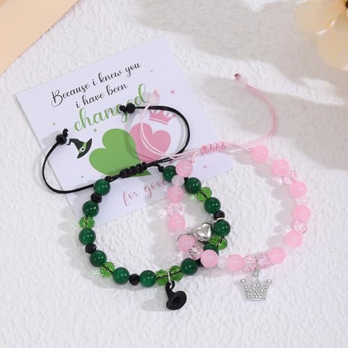 Image of Elphaba Glinda Friendship Matching Bracelets-Crown Witch Hat Matching Bracelets-BFF Couples Accessories Gifts for Bestfriend Couples Fans Party Dress Accessories