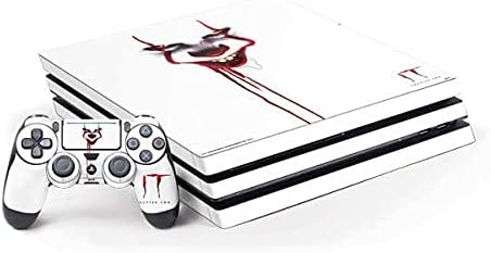Skinit Decal Gaming Skin Compatible with PS4 Pro Console and Controller Bundle - Officially Licensed Warner Bros Pennywise Bloody Design