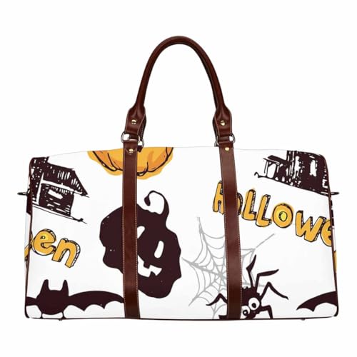 Overnight Bags For Women Travel Halloween Pattern Sport Duffel Bag, Waterproof Travel Weekender Overnight Carry On Bag For Yoga(Type-1,18.62