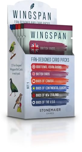 Stonemaier Games: Wingspan Fan-Designed Bird Promo Packs | 150 New Birds Designed by Fans Using Powers from Base Game & Expansions | Art Consistent with Existing Birds | Wingspan Base Game Required