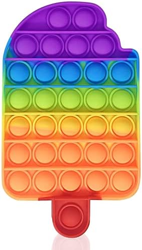 Wellnesself Fidget Toys Pop It, Sensory Toys for Autism, Fidget Toys for Anxiety, Stress Relief Toys, Fidget Toy Pops, Push Pop Bubble Fidget Sensory Toy (Rainbow Circle)