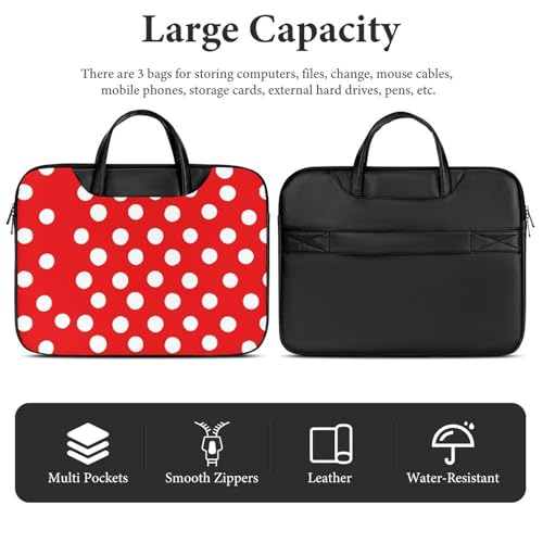 Bolso para portátil 17 pulgadas impermeable rojo con lunares miniatura 5