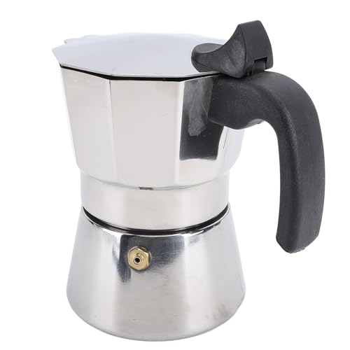 Gsycle Cafeteras para estufa, de acero inoxidable, con calor uniforme, cafetera, cafetera expreso, para el hogar o campamento (150 ml)