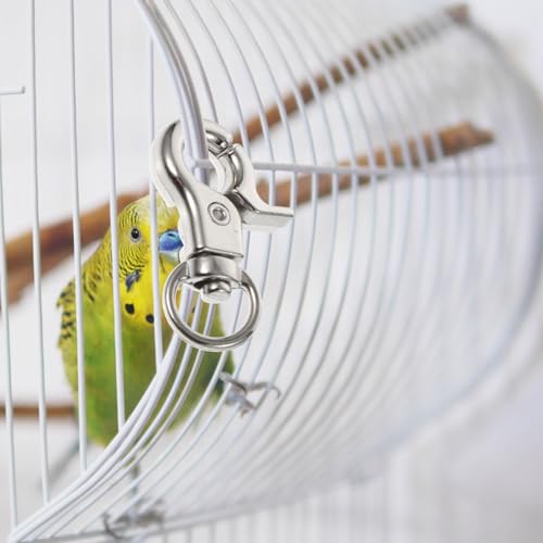 Image of balacoo 10 Pcs Bird Cage Door Lock Buckles Pet Cage Safety Clips Anti-Escape Hook Clips for Parrot Cages Small Medium Large Birdcage Use 1.18 X 0.59 X 0.19 in