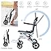 sexaoalx Adjustable Portable Folding Wheelchair Lightweight Transit Travel Chair for Adults Wheelchair with Adjustable Safety Strap Carbon Steel Frame PU Wheels for Smooth Rid A