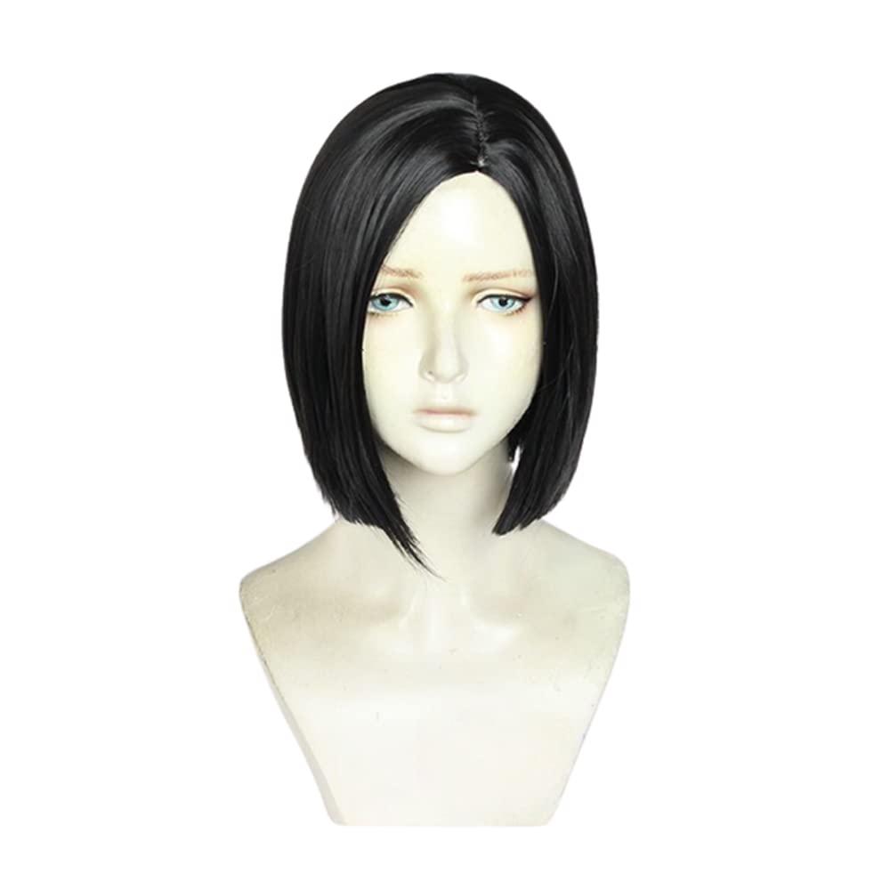 VIPER Straight Short Black Wig Lifelike Daily Synthetic Hair Full Head Cover Daily Cute Anime Halloween Carnival Comic Exhibition Cosplay Hair Natural COS Ombre Wigs with Bangs (VIPER)