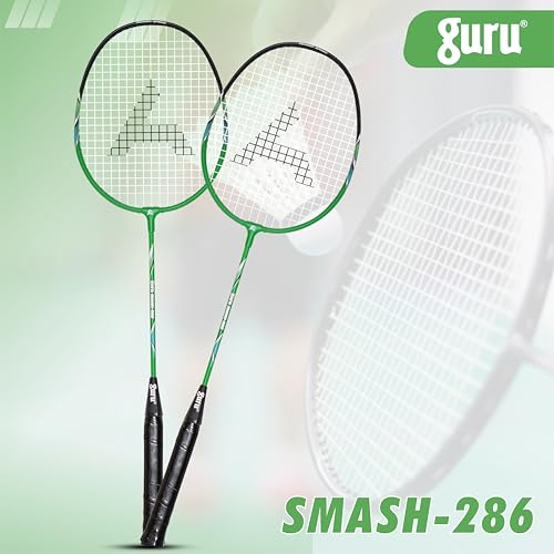 Image of GURU Smash-286 Heavy Duty Aluminium Badminton Racket Pack of 1 with Cover