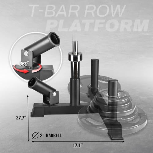 Image of Yes4All Exercise Machine Adjustable T Bar Row Attachment, D Row Handle /Landmine Handle Attachment with Textured Rubber Handles