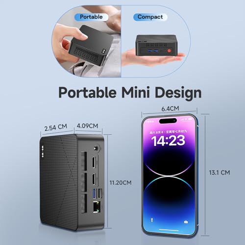 wo-we P6 Mini PC Gaming AMD Ryzen 5 3550H(4C/8T,Up to 3.7GHz,16GB DDR4 RAM 512GB M.2 2280 SSD,Mini Desktop Computer Support Dual 4K,WiFi5, BT5.0, Ethernet, HTPC for Business, Education, Home - Image 6