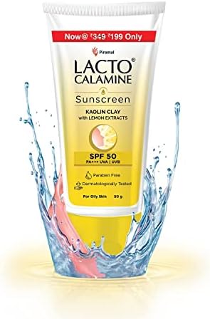 24 Karat Lacto Calamine Sunshield Matte Look Sunscreen SPF50 PA+++ for Oily or Acne Prone Skin, Very Water Resistant, Paraben & Sulphate Free, 50g
