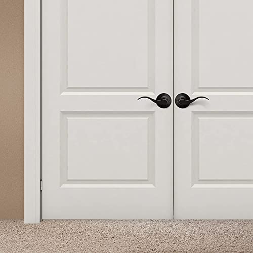 Berlin Modisch Dummy Lever Door Handle [Pack Of Two] For Closets With A Iron Black Finish, Single Side, Non-Turning Pull Only Classic Series #TOP1