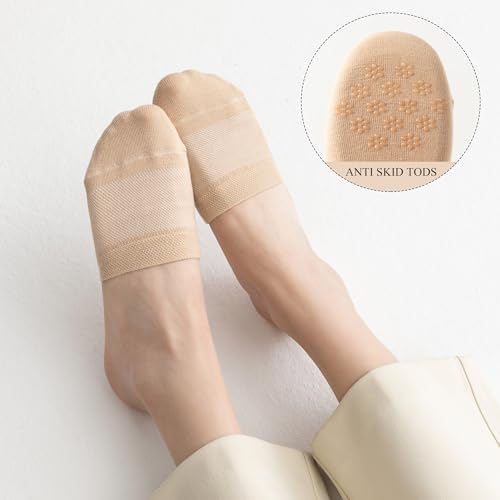 YFUNNLE 10 Pairs Toe Topper Socks Women Teo Liner Half Socks Sleamless Non-Slip Cushion Bottom Toe Cover Half Socks2