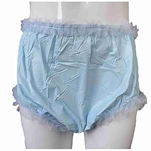 WXZQMZ Volwassen Incontinentie Pull-on Plastic Broek, Kant Vinyl Waterdichte Incontinentie Onderbroek, Wasbare Herbruikbare Volwassen Doek Luier, Voor Incontinentie Blauw XL