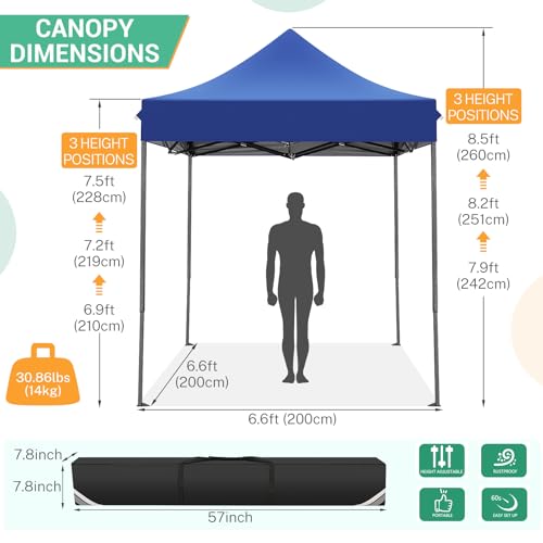 Image of COBIZI 10x15 Heavy Duty Pop Up Canopy Tent with 4 Sidewalls, Dark Purple