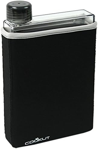 Cookut Manta Flat Isotherm Water Bottle with Sleeve 40cl (Black)