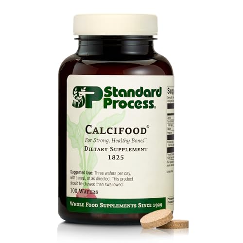 Standard Process Calcifood - Calcium Supplement for Bone Strength & Calcium Absorption - Bone Health Support for Women & Men - Non-Dairy & Non-Soy - 100 Wafers