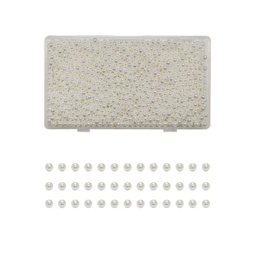 1000 cuentas de perlas con agujero, cuentas de perlas para manualidades, cuentas redondas de 6 mm, cuentas sueltas redondas de perlas sueltas a granel con agujeros, perlas sueltas para artes y