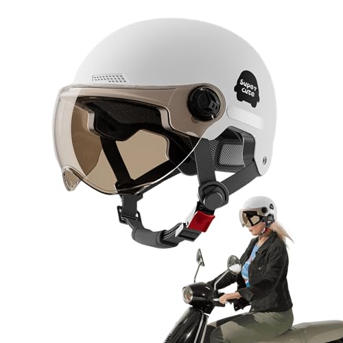 Casco di sicurezza per moto, multi-sport, con visiera parasole, cruiser e scooter, per uomini e donne, leggero, protettivo da strada, 45,7 – 64 cm