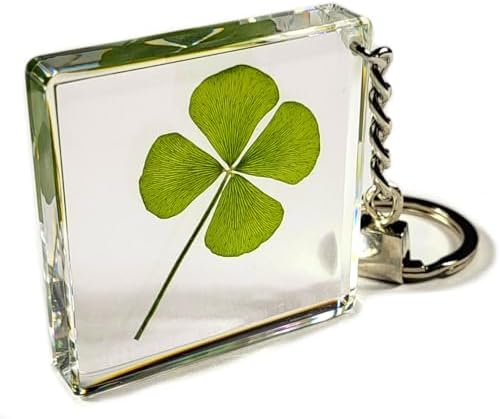 HQRP-Crystal Trevo de trevo de quatro folhas real de 48 mm em cha...