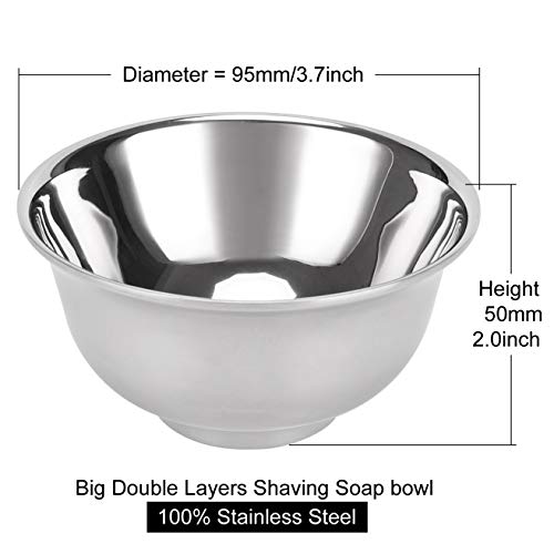 PerPro Deluxe Shaving Razor & Brush Stand with Double Layer Stainless Steel Soap Bowl Set,Compatible with Cartridge Razor,Gillette Razor,Safety Razor,Badger Shaving Brush,Gifts for Him by PerPro - Image 4
