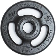 2" ISO-Grip Steel Olympic Weight Plates 25Lb Durable Steel Composite, Casting Coating, 3-Grip Anti-Pinch Design for Safe, Easy Handling Home & Commercial Use