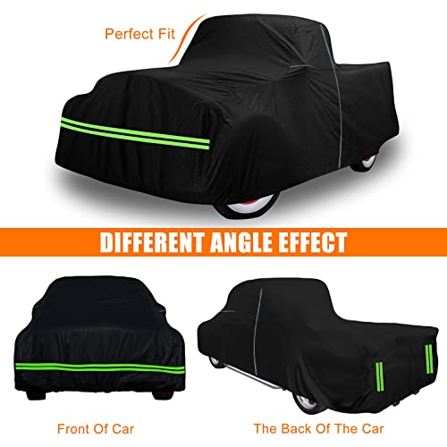 Image of Waterproof Car Cover Replace for Ford F1 1948-1952 & F100 1953-1956 2 Door Regular /Standard Cab Short Bed 6.5ft,All Weather Classic Truck Covers with Zipper Door for Snow Rain Protection
