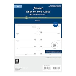 Filofax A5 Wochenansicht 2025 Nachfüll-Inlay