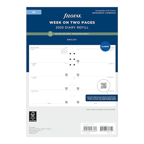 Filofax agenda A5 semaine 2025 C68522-25