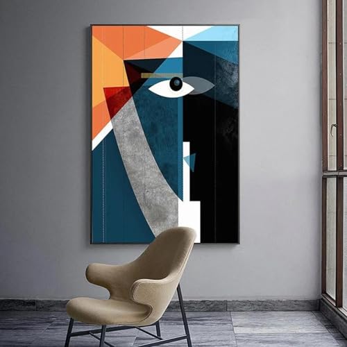 Tableau œil géométrique affiche visage abstrait moderne nordique 40x60