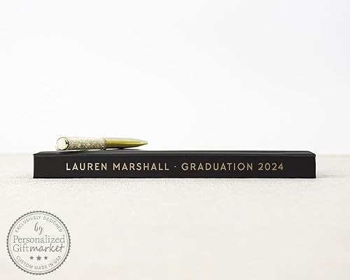 Miniatura 3 de Graduation Party Book for High School Graduation Class, Photo Album Well Wishes for Friends and Family - Black Gold (12x12)