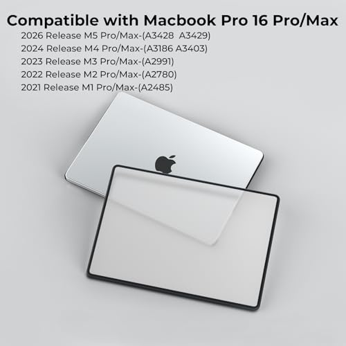 Image of BlueSwan Case Compatible for 2021-2023 MacBook Pro 16 inch M3 A2991 M2 A2780 M1 A2485 Pro /Max with Touch ID, Anti-Rupture TPU Frame + Ultra-Thin PC Matte Protective Cover (Clear)