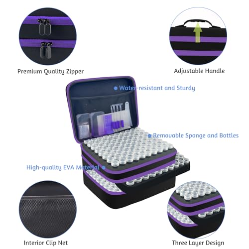 Image of 240 Slot Diamond Art Storage Box | Black Bead Organizer Case with Drill Tools, Portable Craft Box, For 5D DIY Art Kits