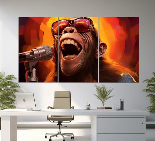 Toile singe chantant decoration murale de club et grand salon moderne